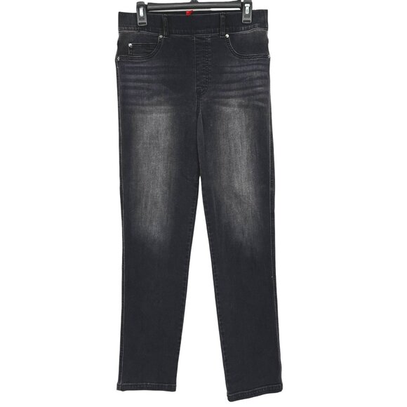 Spanx Sculpt Black Denim Slim Straight Jeans Size Tall Medium 8/10 - Picture 1 of 13
